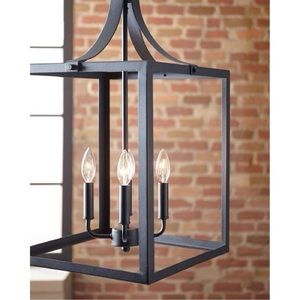 3 Light 12 inch Matte Black Foyer Chandelier Light Fixture Ceiling Light